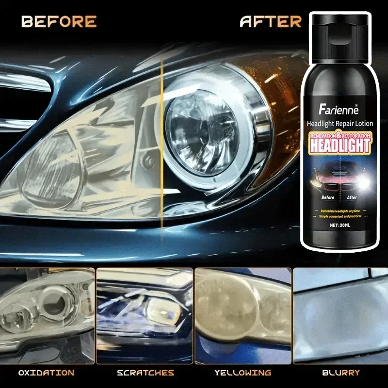 Nano penetrating universal headlight repair cream, anti-yellowing and aging PVC headlight shell polishing agent