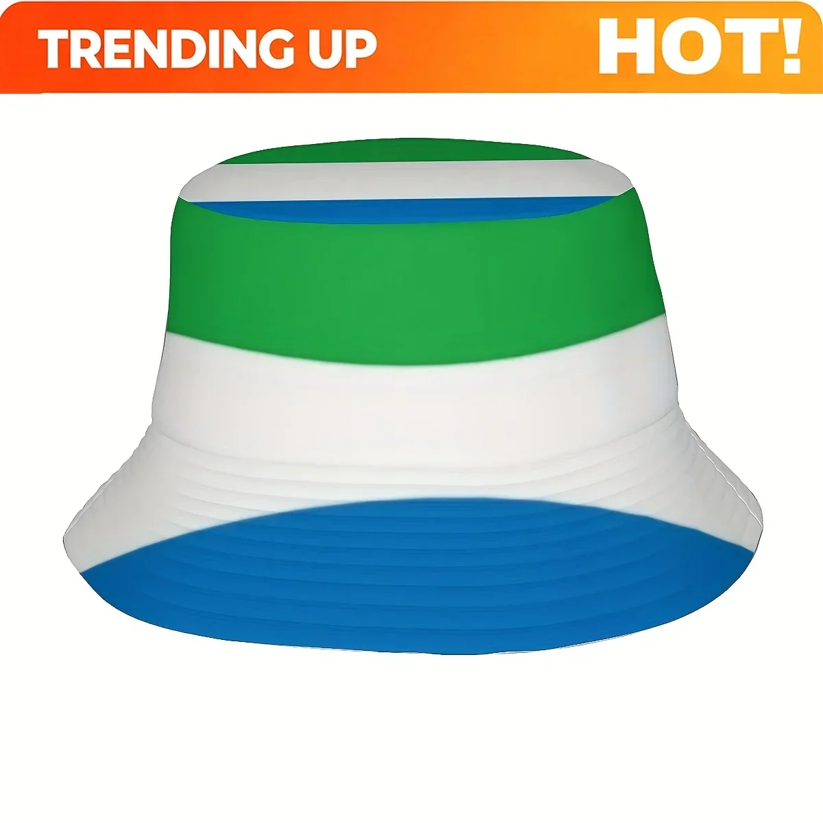 Customization 1pc Of Sierra Leone Flag Unisex One-Piece Full Print Casual Fashion Bucket Hat, Ideal For Outdoor Vacations, Birth