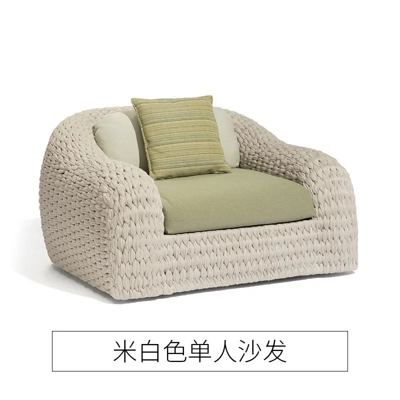 Outdoor sofa rattan combination designer courtyard garden leisure rattan chair model room creative outdoor furniture