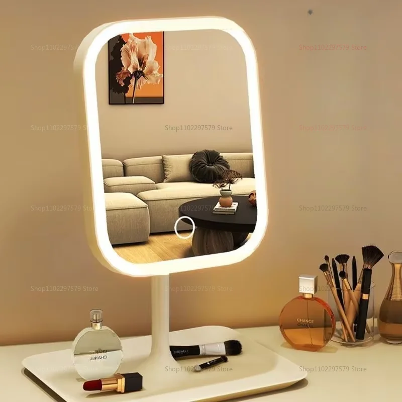Luminous LED Smart Makeup Mirror with Light Rechargeable Vanity Mirror for Bedroom Dressing Table Beauty Hair Styling Skincare