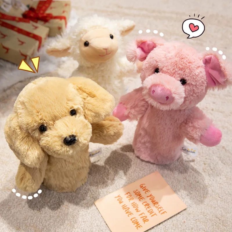 Cute Lifelike Animals Hand Puppet Plush Toy Simulation Pig Rabbit Stuffed Dog Tiger Koala Sloth Educational Children Toy Gift