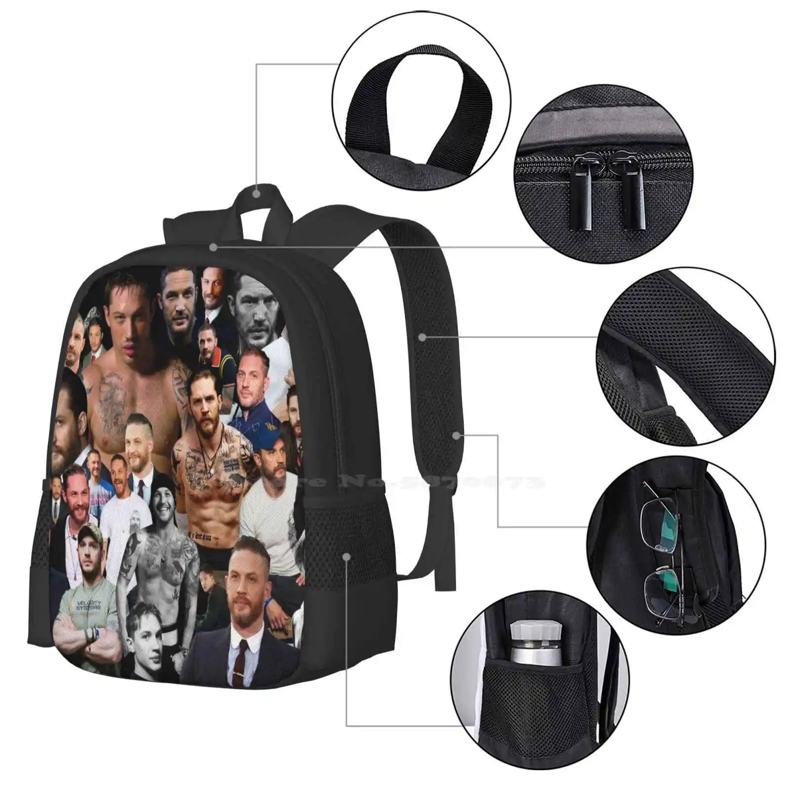 Tom Hardy School Bag Big Capacity Backpack Laptop Tom Hardy Eddie Brock Warrior