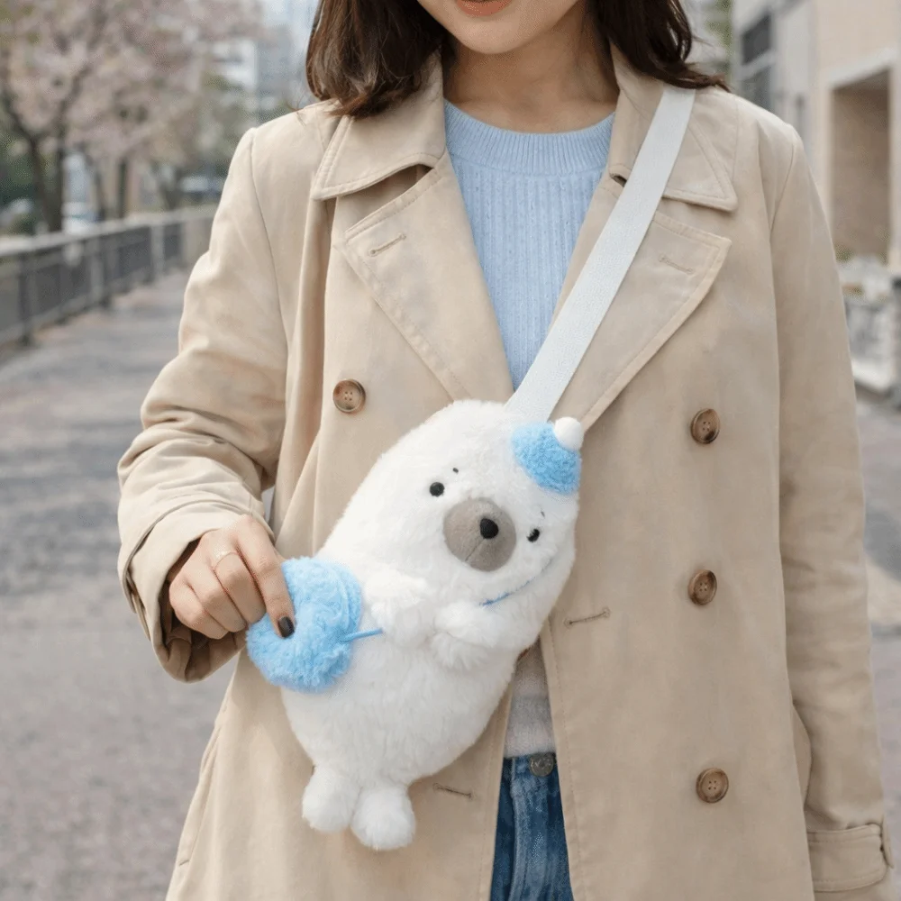 

Сумка для телефона с мягким уплотнением, сумка через плечо, очаровательные регулируемые ремни, сумка с мультяшным уплотнением, белая сумка через плечо из полипропилена и хлопка для студентов