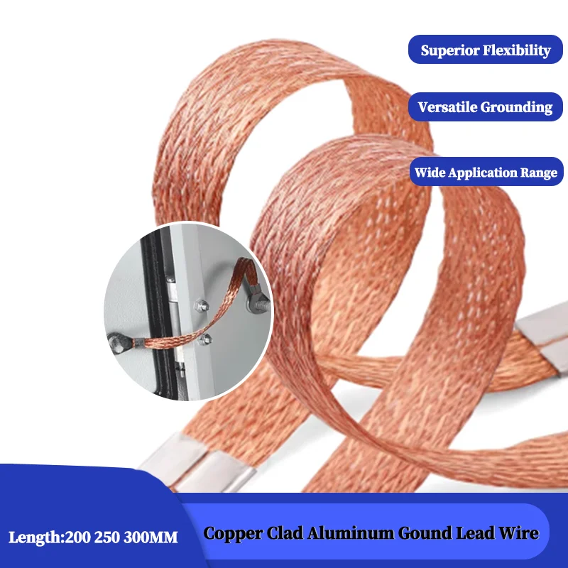 Connection 5-100pcs Grounding Lead Wire CCA Braided Jumper Cable for Static Discharge Pipe Flange Bonding Heavy Duty Bridge