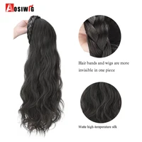 AOSIWIG Synthetic Long Curly Half Head Style Wig Heat Resistant Hair Costume Christmas Party Cosplay Natural False Hairpieces 3