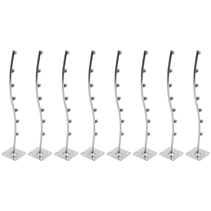 

8X Wall Mount Waved Waterfall Hanger Rack 7 Beads Garment Display Hooks