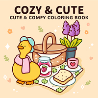 COZY CUTE Coloring Book for Adults Cute Comfy Daily Activities for Educational DIY Relaxation Children Drawing Books