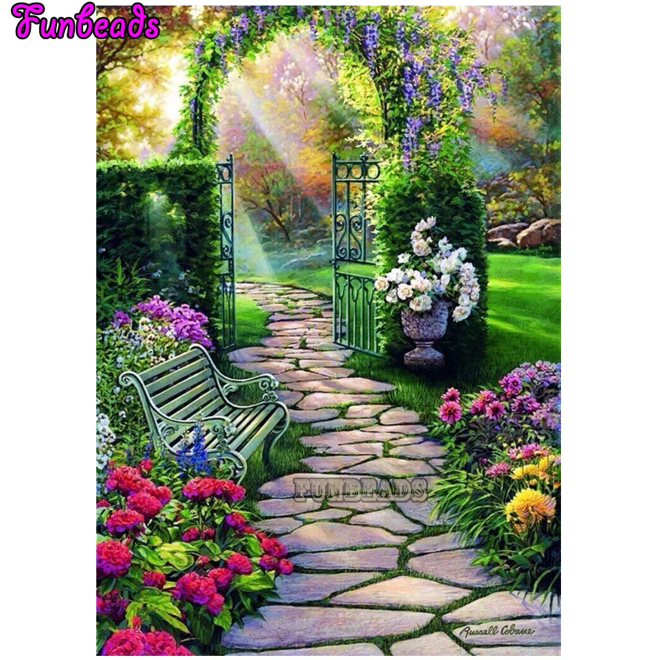 Full Drill Square&Round Diamond Painting Flower Landscape DIY Sale Embroidery Lavender Garden Decoration For Home TT6812