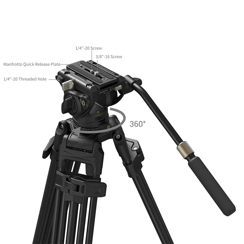 SmallRig AD-80S Heavy-Duty Tripod Kit FreeSpeed One-Step Locking And Quick Adjustment Carbon Fiber Tripod 5111