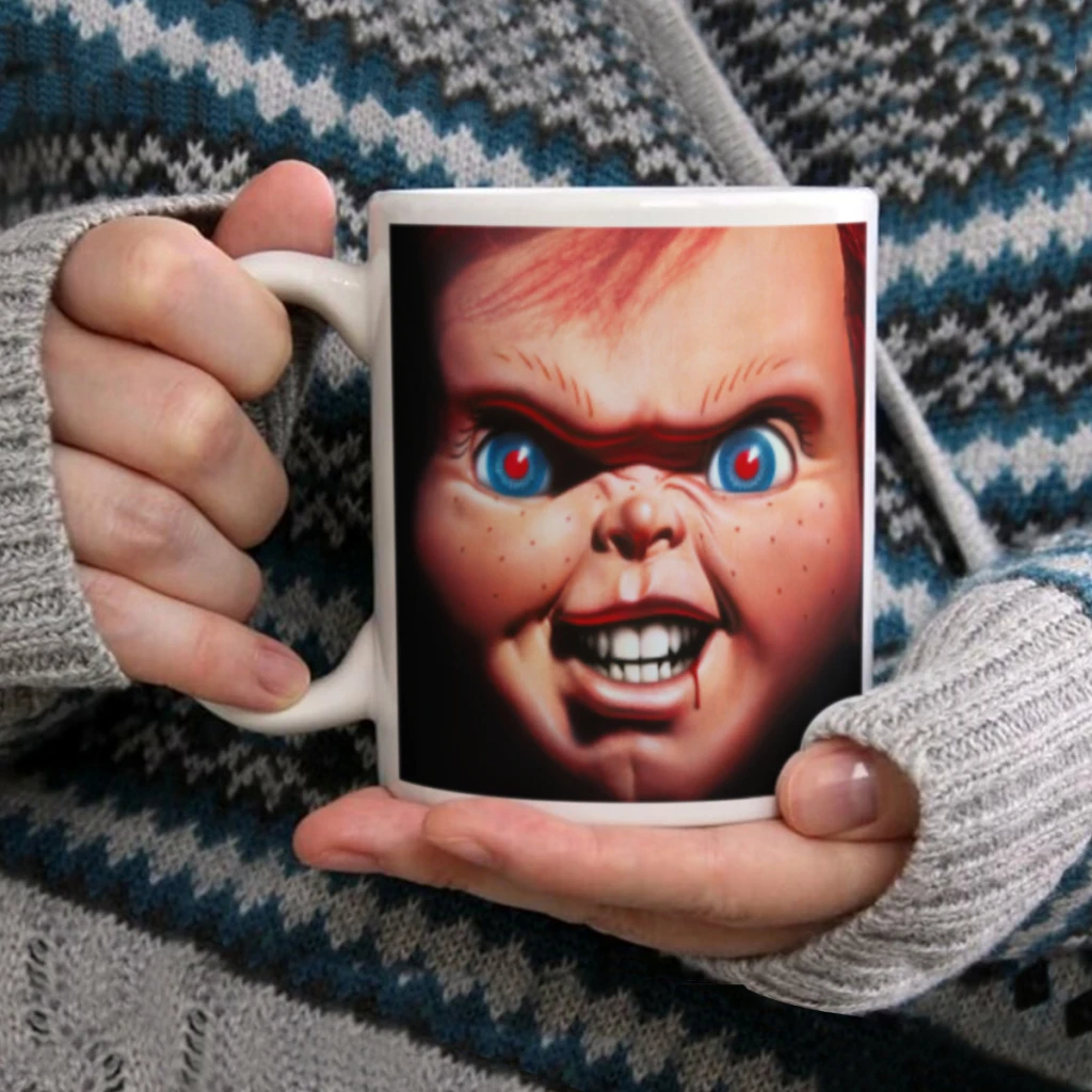 Horror Movie Chucky Child's Play 11oz Afternoon Tea Mug Multifunctional Ceramic Coffee Mug Porcelain Coffee Cup Drinking Cup