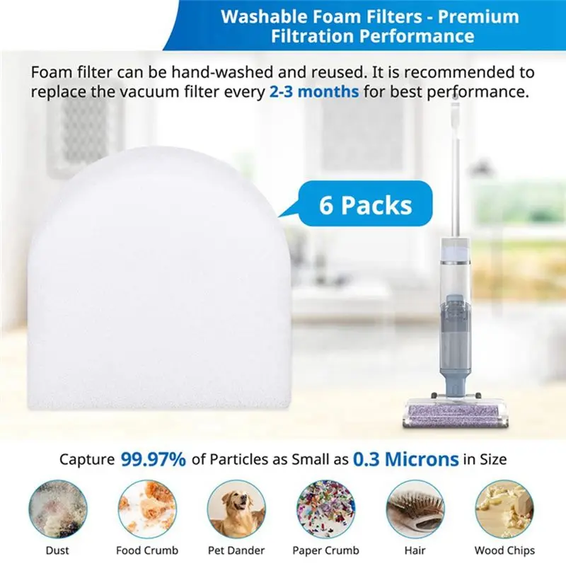(A02R] For WD101 WD201 WD200 Vacuum Cleaner Accessories Washable Roller Brush Filter Cotton Replacement Cleaning Tools