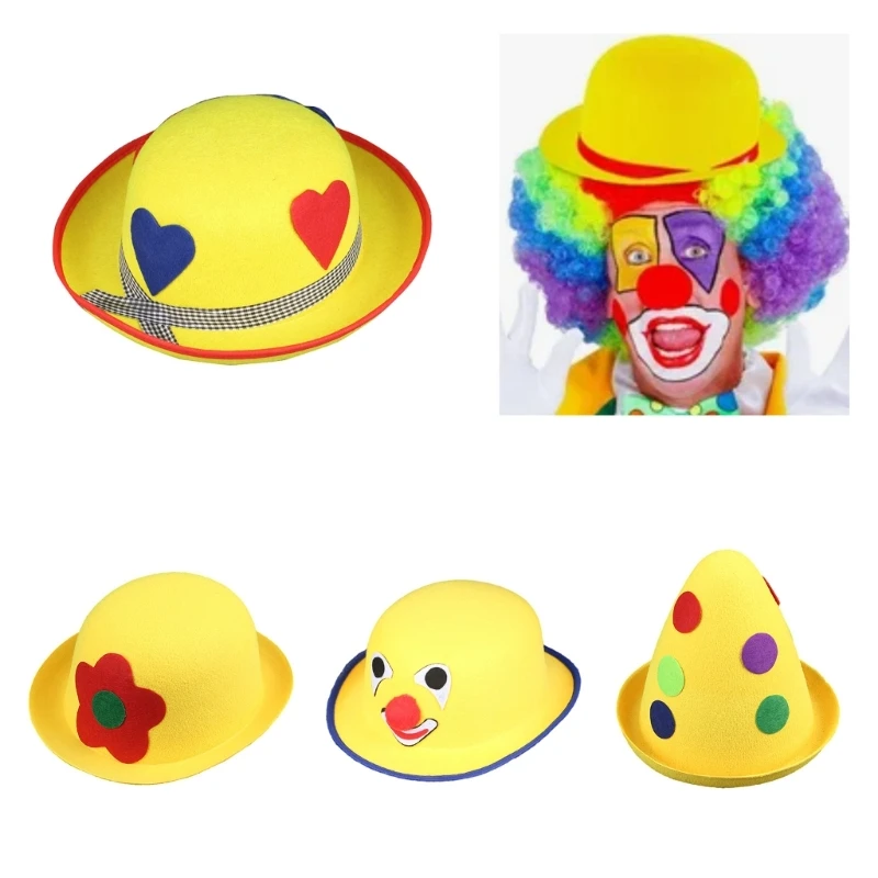 Men Cosplay Hat for Outdoor Clown Hat for Circus Show Hat Amusement Park Hat