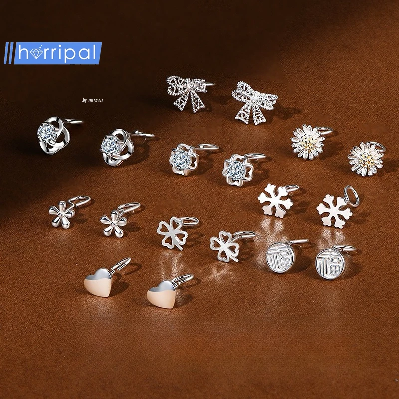 

1 Pair S999 Pure Silver Plain Stud Earrings A Small and Simple Korean-style Women's Ear-piercing Earrings A Niche Stud Accessory