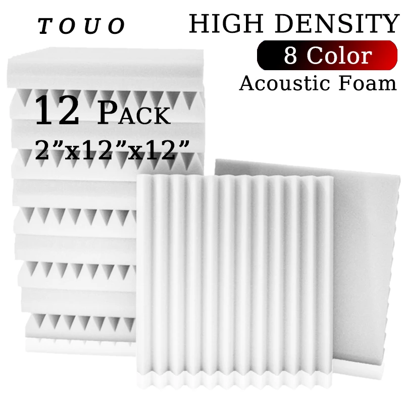 

TOUO Studio Sound Absorbing Foam Panel 12 Pcs Sound Proof Acoustic Foam Panels HouseInsulation Isolation Wall Soundproof Foam