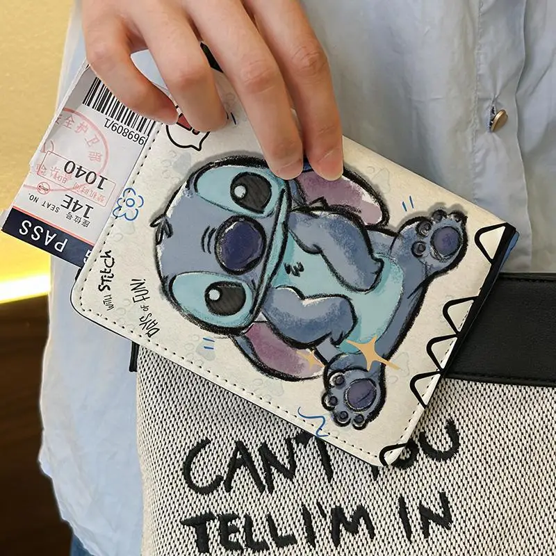 Stitch moda passaporte titular saco de documentos caso protetor multi-funcional titular do cartão presentes para aniversário dia das bruxas natal