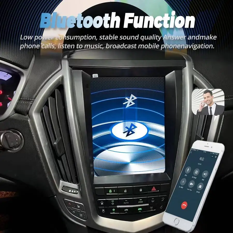 لكاديلاك SRX 2009-2012 أندرويد 15 شاشة تعمل باللمس Carplay راديو السيارة السيارات ستيريو الوسائط المتعددة مشغل فيديو نظام تحديد المواقع والملاحة رئيس وحدة