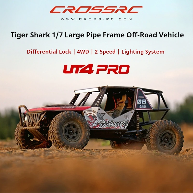 

CROSSRC UT4 Pro Big Tiger Shark 1:7 Remote Control Electric Climbing Car Crossover High-speed Off-Road Vehicle Differential Lock
