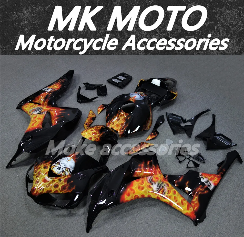 Motorcycle Fairings Kit Fit For Cbr1000rr 2006-2007 Bodywork Set High Quality ABS Injection New Black Flame Skull