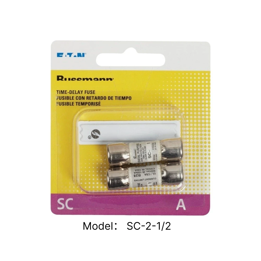 【10-Pack】SC-2-1/2 Time Delay Class G Fuse 2.5A 600VAC Current Limiting Industrial Fuse SC2-1/2