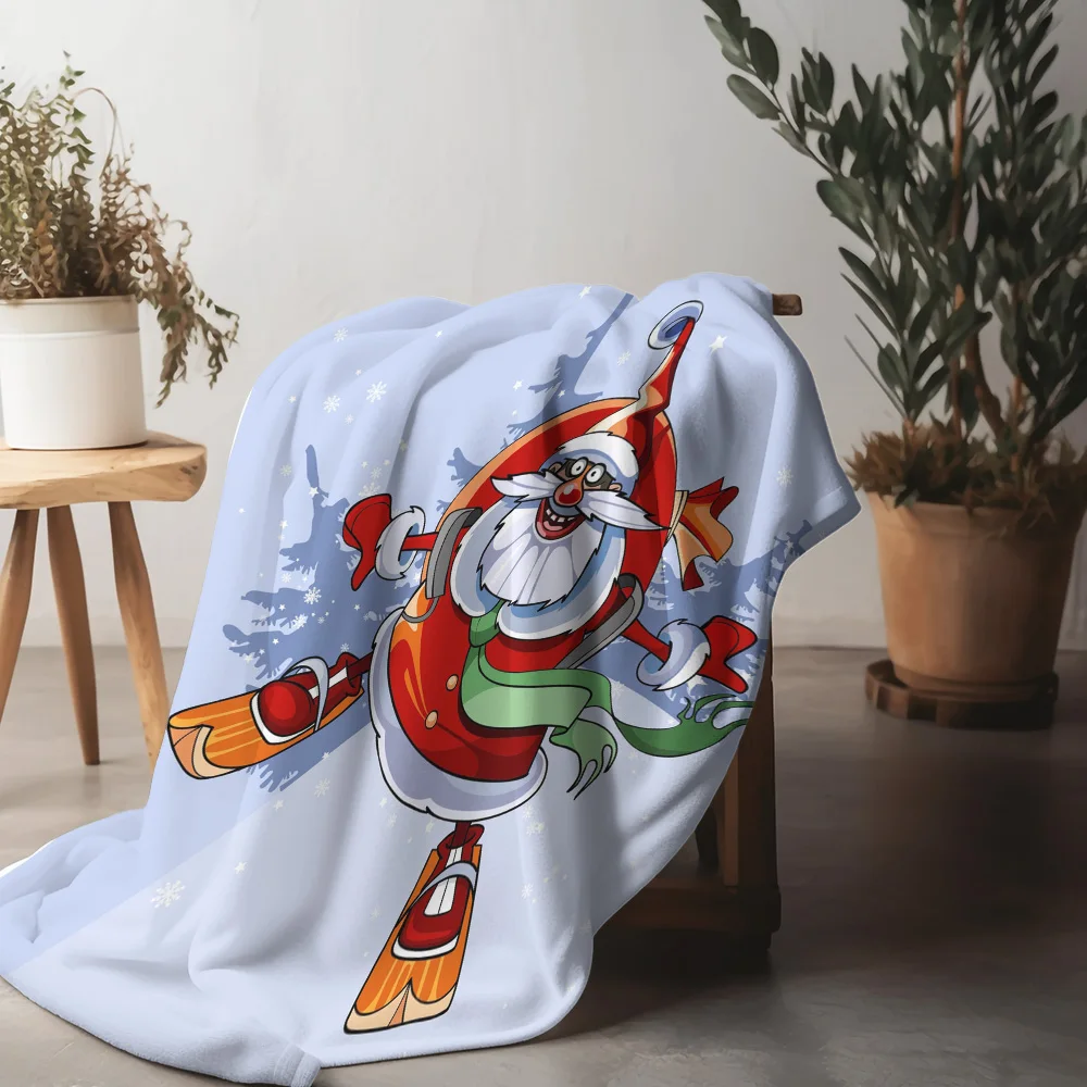 

Праздничное одеяло Санта-Клауса, уютный рождественский декор, праздничный подарок, домашний декор, мягкие теплые фланелевые покрывала, чехол для дивана