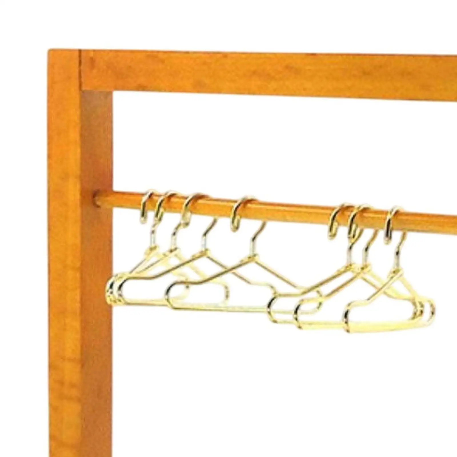 1/12 Dollhouse Garment Rack with Hangers Micro Landscape Simulation Accessories Toy for Bedroom Home Living Room Ornaments