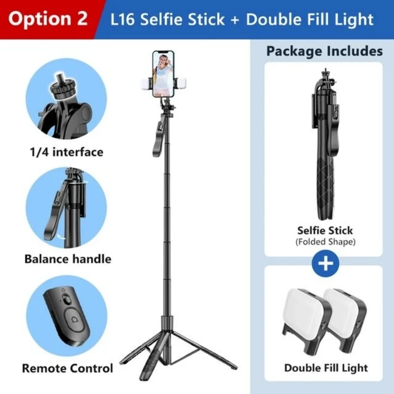 FANGTUOSI Wireless Selfie Stick Tripod 1530mm Foldable Monopod for Gopro Action Cameras Smartphones iPhone 13 14 Xiaomi