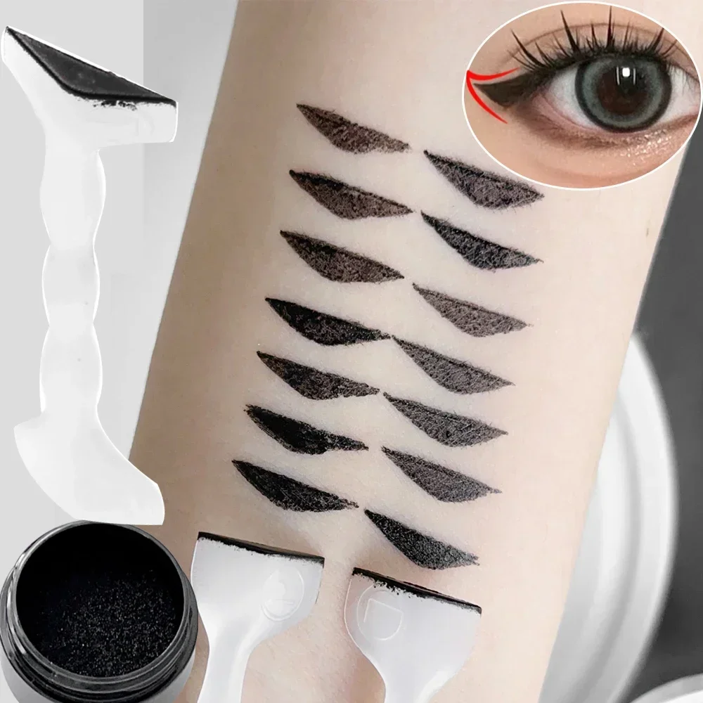 Lazy Simple Eyeliner Stamp Fast Drying Waterproof Black Liquid Eyeliner Stamp Long-lasting Lazy Eye Liner Seal Makeup Beginners