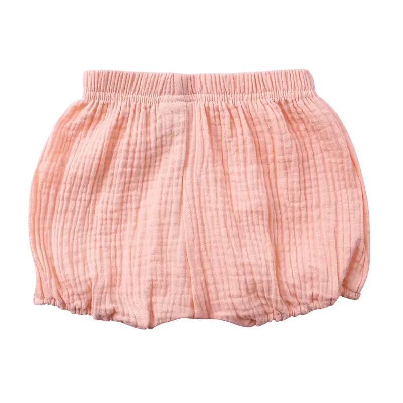 Fashoin Solid Color Kids Boys Shorts Cotton Linen Bread Short Pants Summer Children\'s Clothing Girls Shorts 0-4 Years