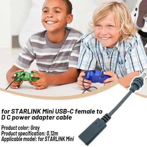 Cable de alimentación USB-C a CC resistente a la intemperie para Starlink Mini