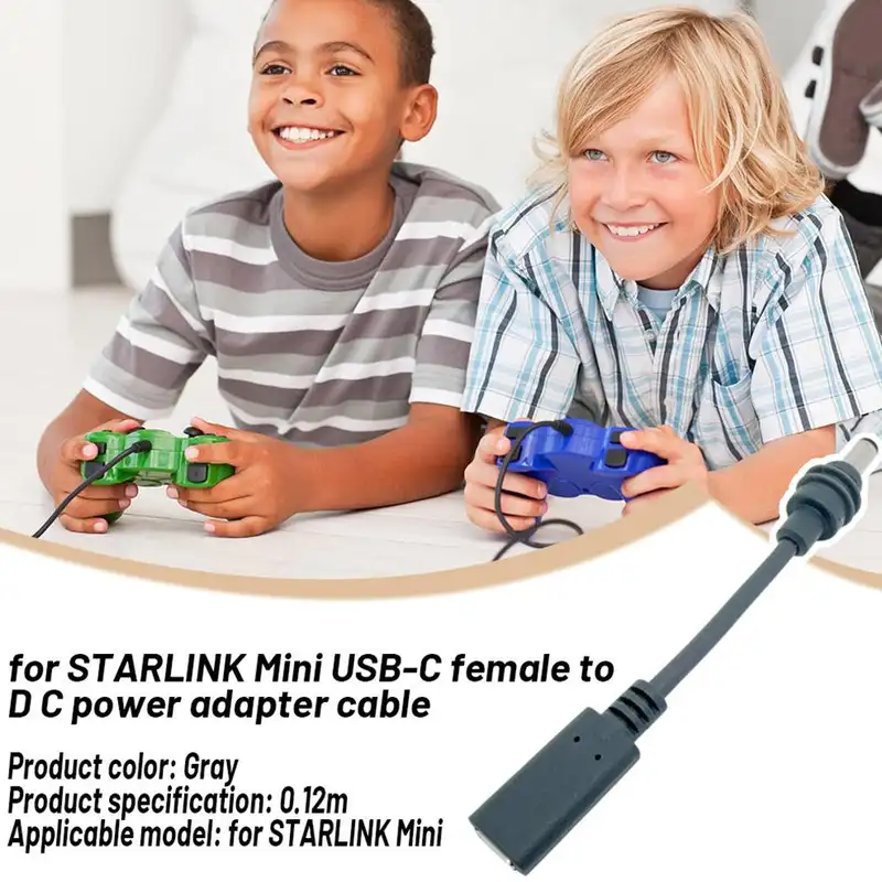 Cable de alimentación USB-C a CC y adaptador para Starlink Mini