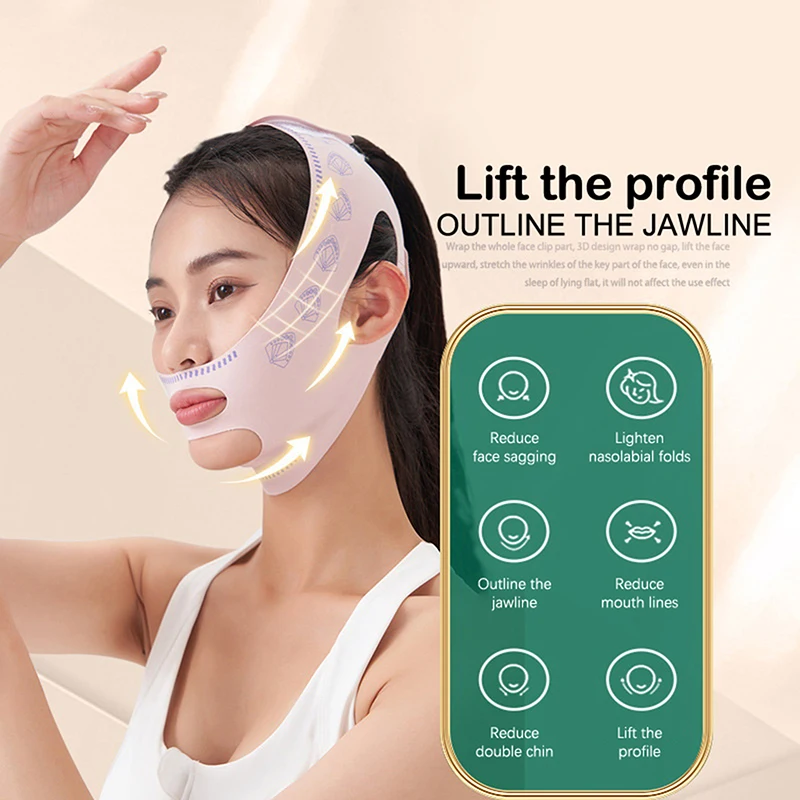 Respirável V Face Band Cheek Lift Up Face Máscara Fina, Reduzir o queixo duplo, V-Line Shaping Bandage, Anti Rugas Face Bandage