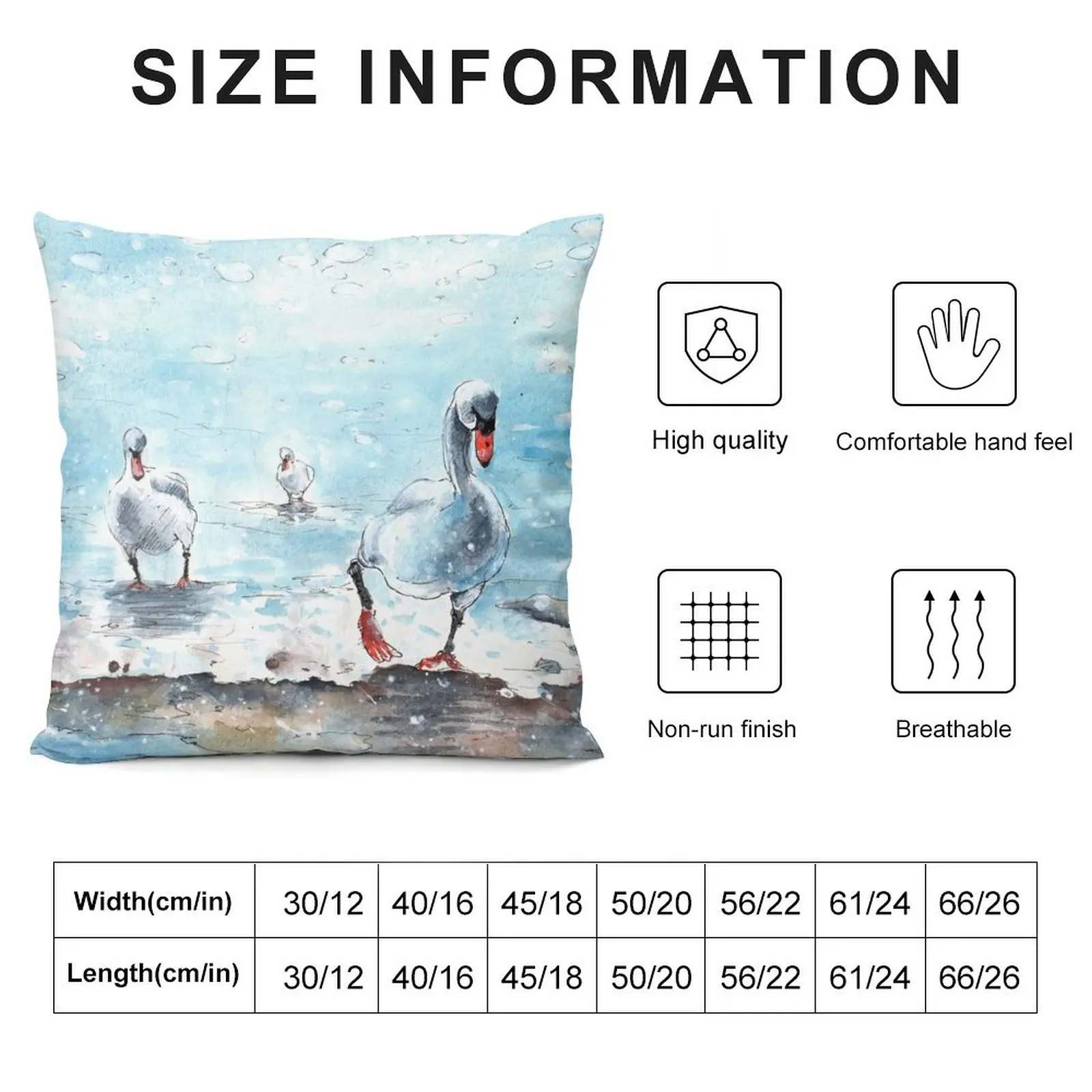 Swans On The March Throw Pillow Decorative Sofa Cushions Decorative Cushion Cover pillow