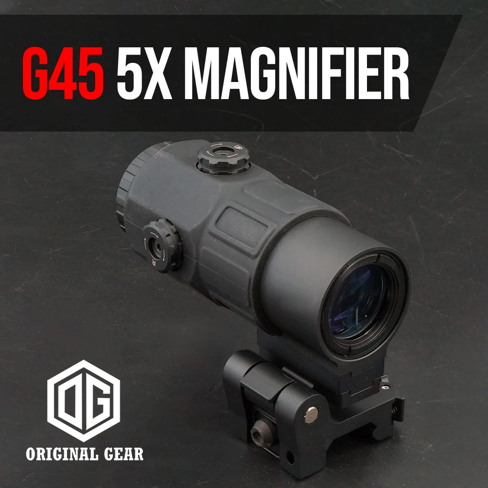 

High Quality G45 5X Magnifier Scope with STS Mount with Original Marking For Airsoft Black Colors with Original Markings