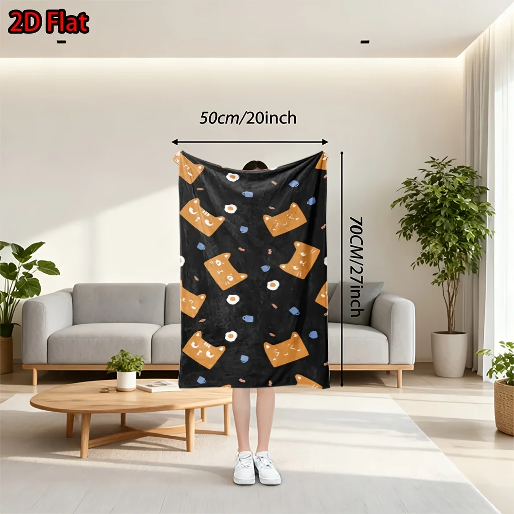 Cozy Food Print Throw Blanket for Sofa Couch Cute Kawaii Fleece Microfiber Lap Decoration Throw Gift