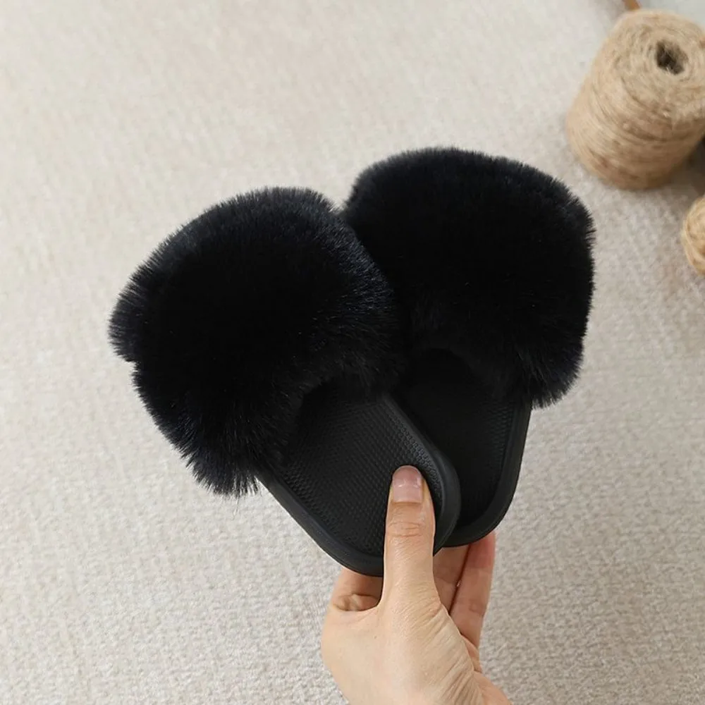 Plush House  Kids Slippers Soft Sole Non-slip Children's Slipper Winter Warm Boy Flip-Flops Indoor Home Fluffy Girls' Shoes view 6