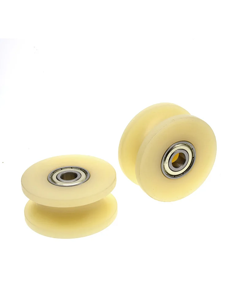 Polia de Nylon com Rolamento Duplo, Roda em U, Trilho do Cabo, Roda Guia R10, PA66, 12x70x32mm, 1Pc