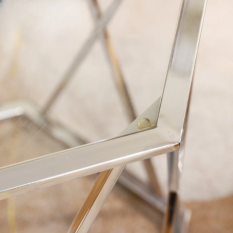 Transparent glass coffee table side table coffee table household living room sofa irregular coffee side