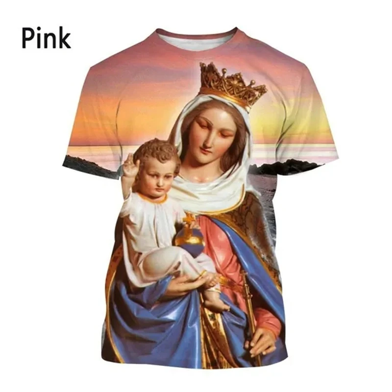 Mexico Virgin Mary Of Guadalupe 3D Printed T-shirt Fashion Christian Virgin Personality Faith Unisex Comfortable T-shirt Tops