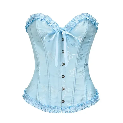 Corsés Bustiers para mujer Overbust Corselet Top Sexy con cordones Jacquard Vintage moda chica forma del cuerpo Lencería Korsett