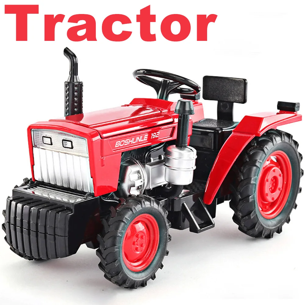

1:32 Alloy Tractor Diecast Miniature Model Toys Car Rubber Tire Metal Body Rear Wheel Return Force High Simulation Models Gifts
