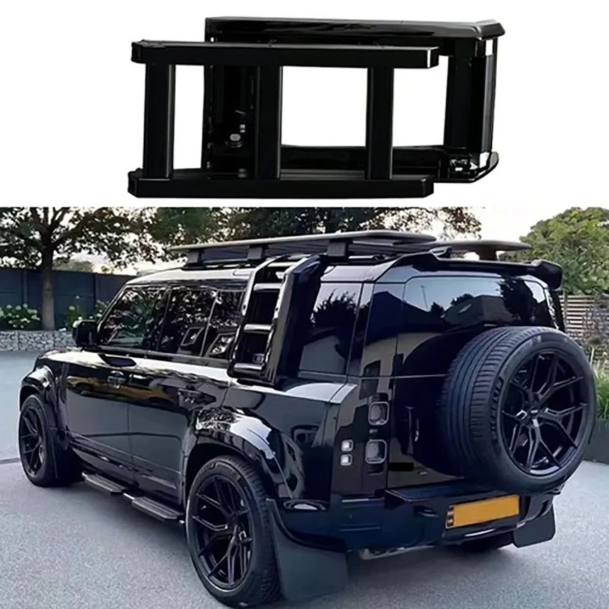 Aluminum Alloy Side Ladder Luggage Rack Climbing Stairs For Land Rover Defender 90 110 Ladder Modification Accessories