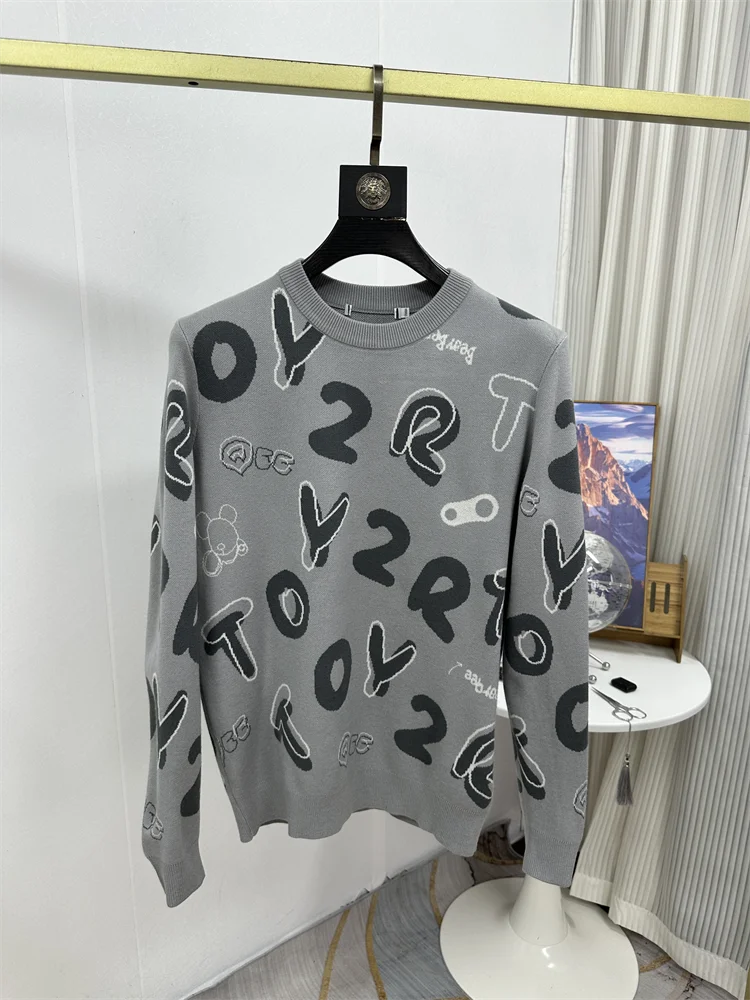 

Мягкий, приятный к телу, модный мужской вязаный свитер с круглым вырезом, без бирки, удобный, из полиэфирного волокна.