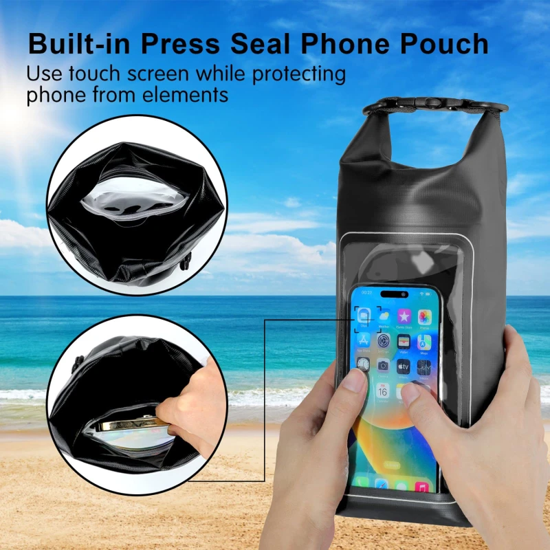 2L Dry Bag Touch Screen Waterproof Bags For Swimming Trekking Drifting Rafting Surfing Outdoor Sports Bags Camping Equipment