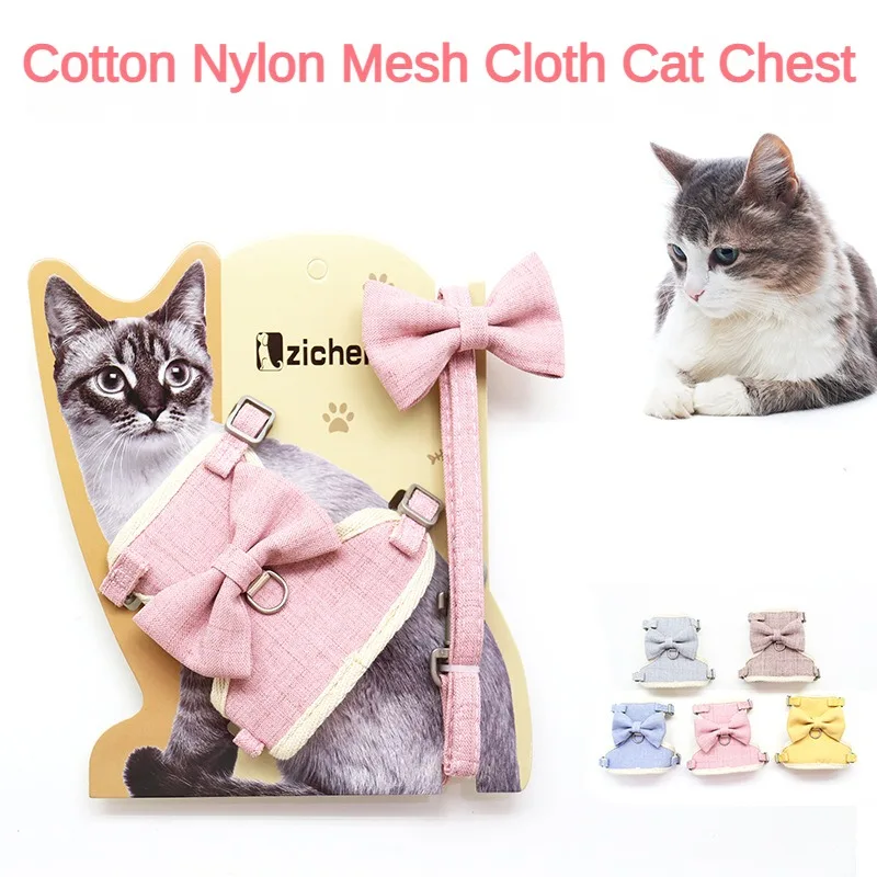 Summer Pet Leash Work Type Chest Harness Plain Cat Leash Small and Medium-sized Dog Cat Leash Pet Supplies