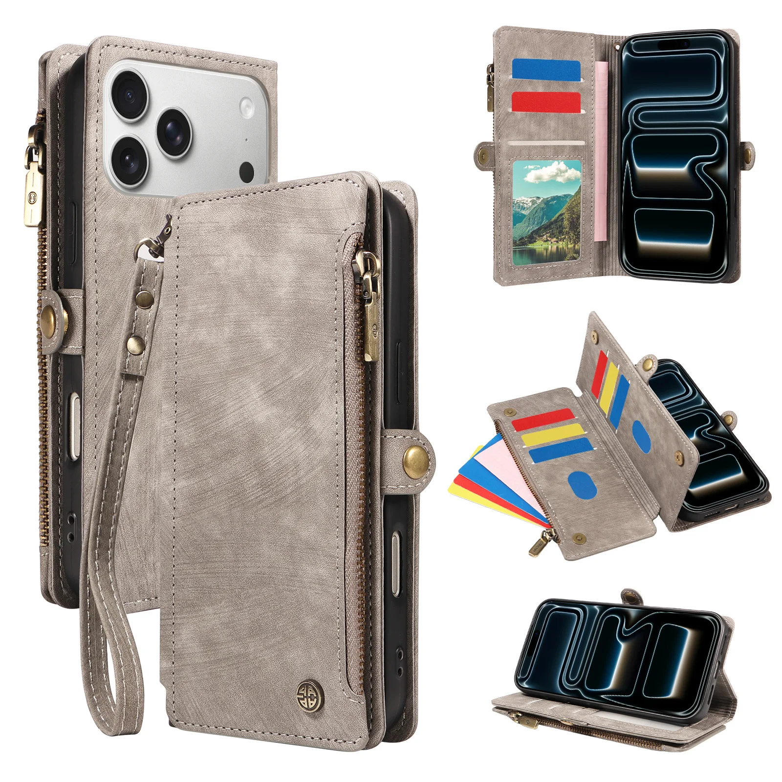 PU-Leder Handyhülle für Redmi 9C 10 10C 12C 13C 14C Note 10 Note 11 mit Kartenfächern Magnetische Klapphülle RFID-Blockierung Brieftaschen-Cover