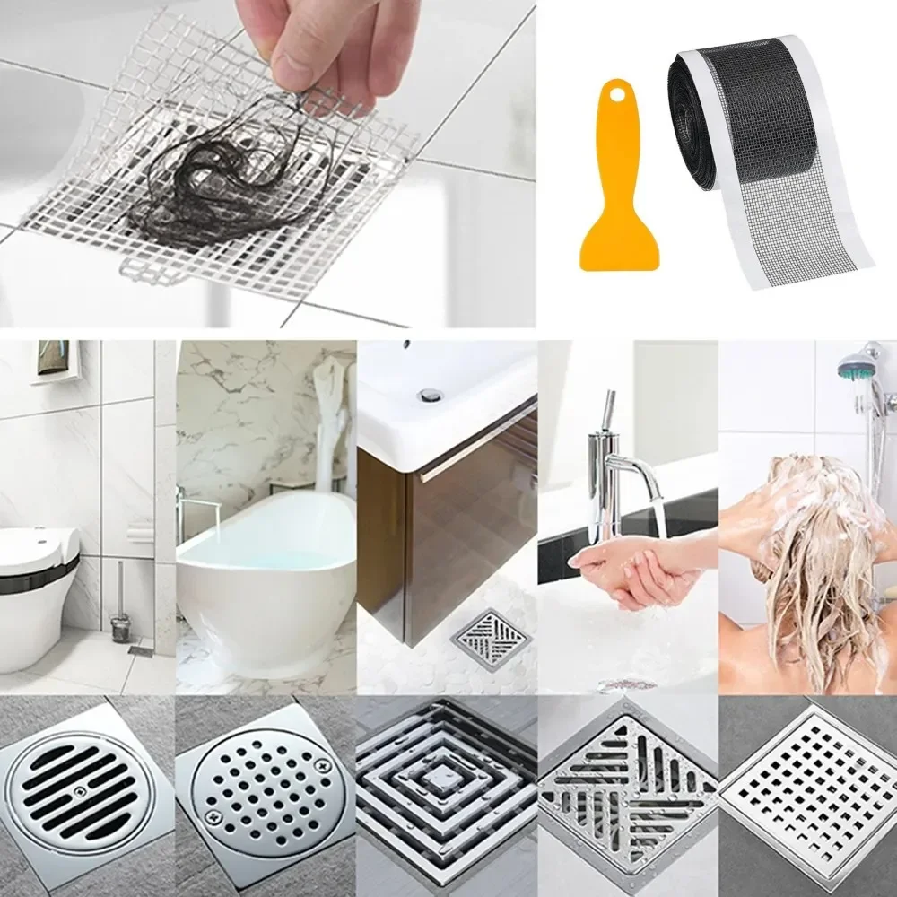 Anti blocking filter screen Disposable floor drain sticker shower Hair Catcher Drain Stopper Cover window screening repair Tape