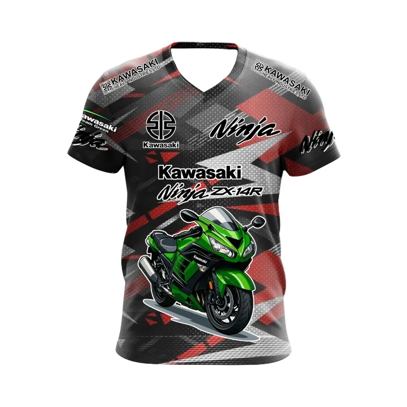 2025 كاواساكي دراجة نارية شعار Z الرجال الصيف التجفيف السريع امتصاص العرق تي شيرت ، النشاط في الهواء الطلق تي شيرت ، الشارع عادية