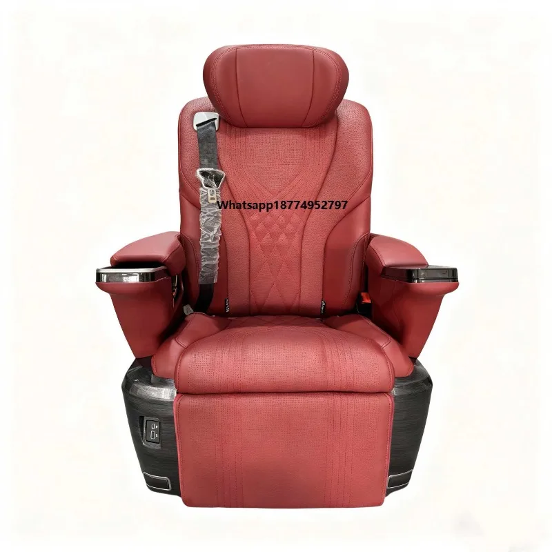 Electric Reclining Massage Car Seat Luxury Red Leather VIP Aviation Seat for  V-Class