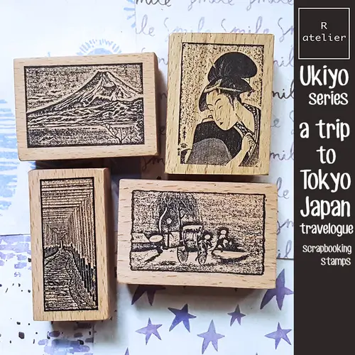 Sello Scrapbooking Ukiyo Japón Travelogue Vintage álbum de recortes diario decoración sellos de madera