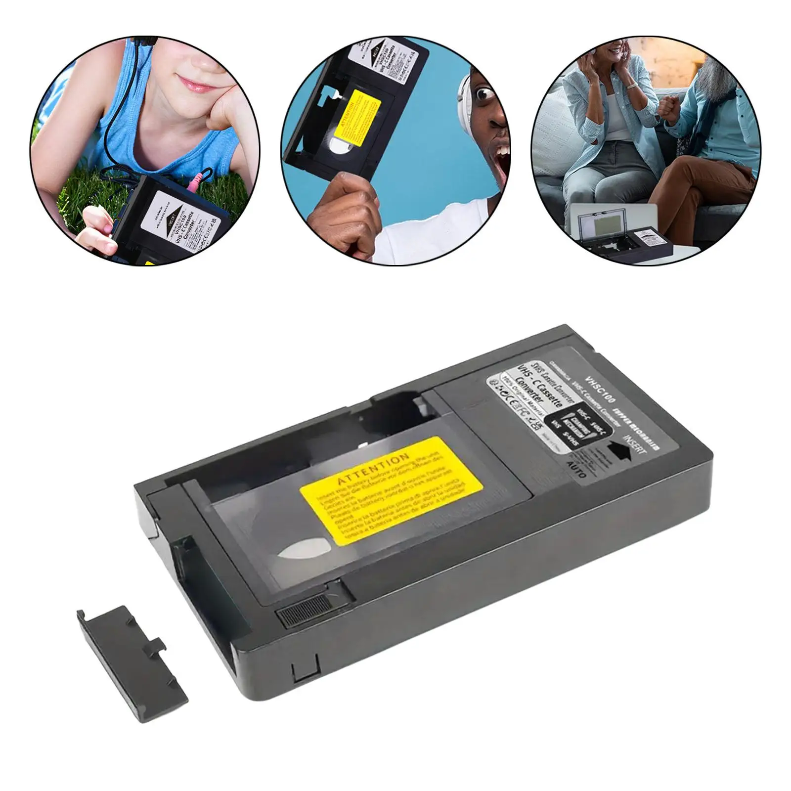 VHS to Vhsc Cassette Adapter Multifunctional Portable 12 mm for Vcr Player